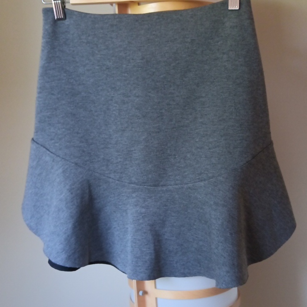 Waist 13.5" H&M Gray Ruffled Draped Mini Skirt